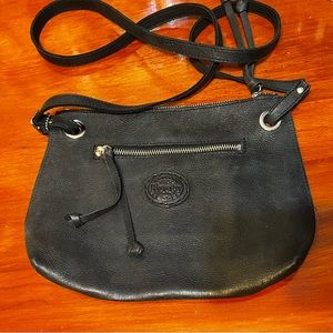 Roots Black Leather Edie Crossbody
